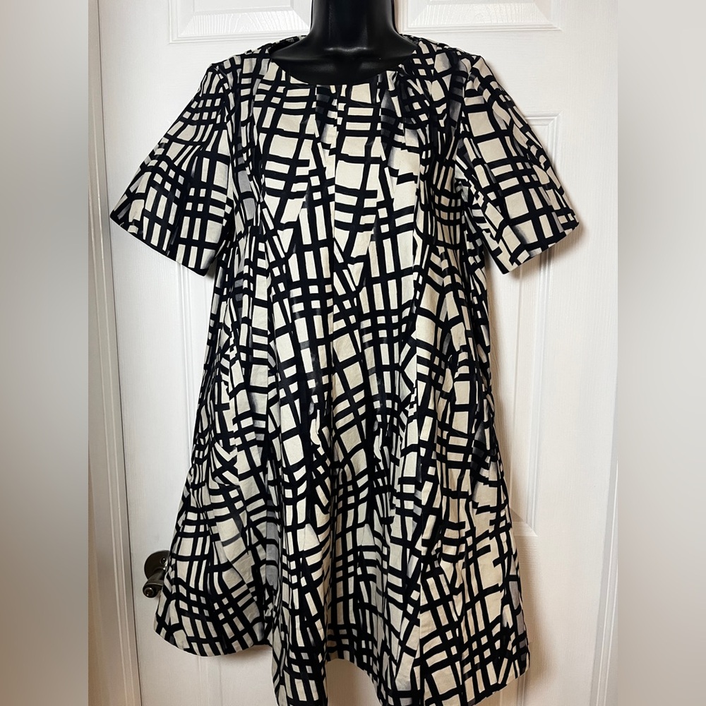 COS Monochrome Patterned A-Line cotton dress US size 4